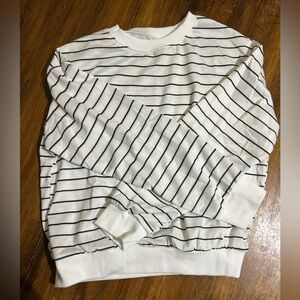 Striped White and Black Sweatshirt